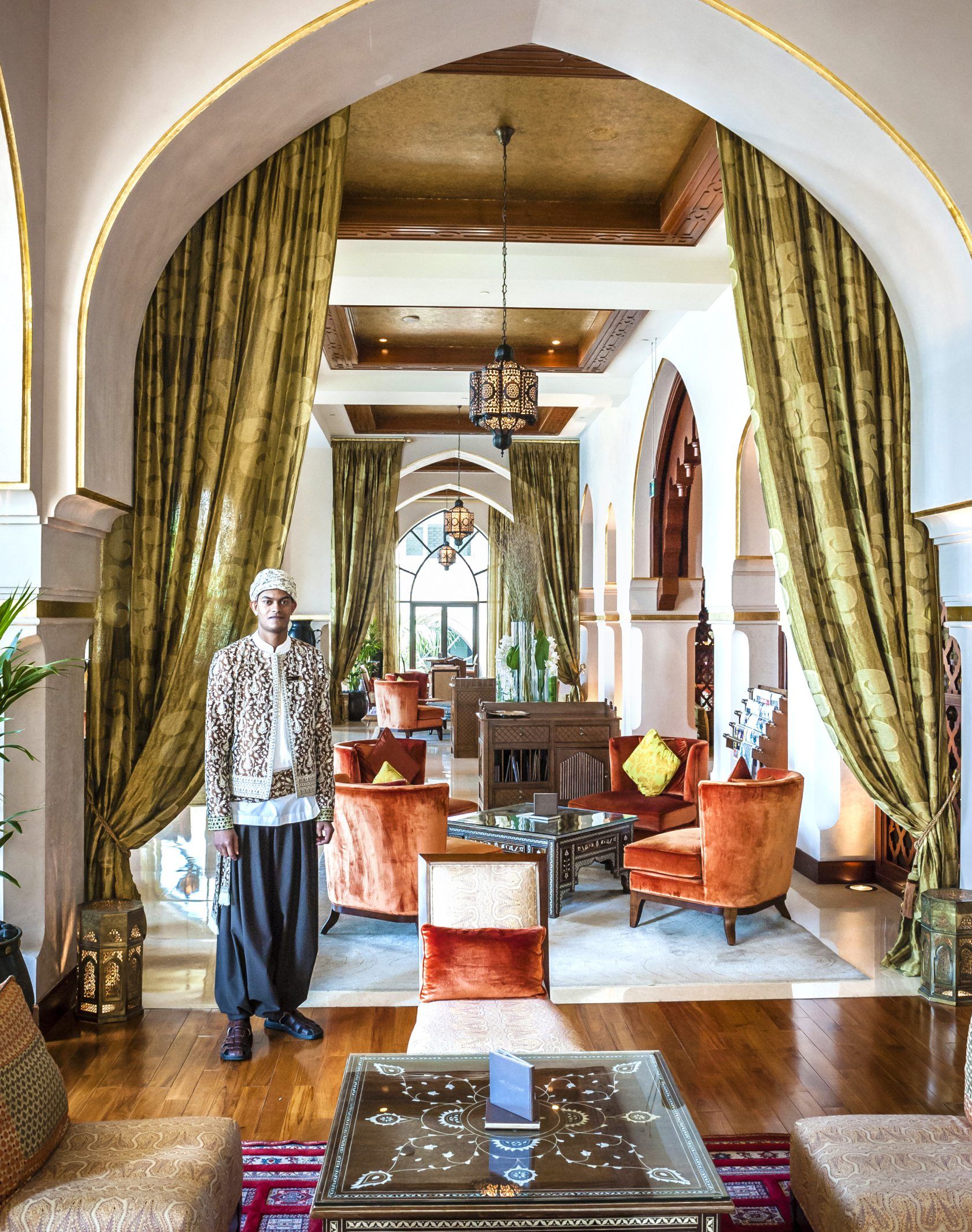 Dubain Madinal-hotellissa näkee arabialaista tyyliä.