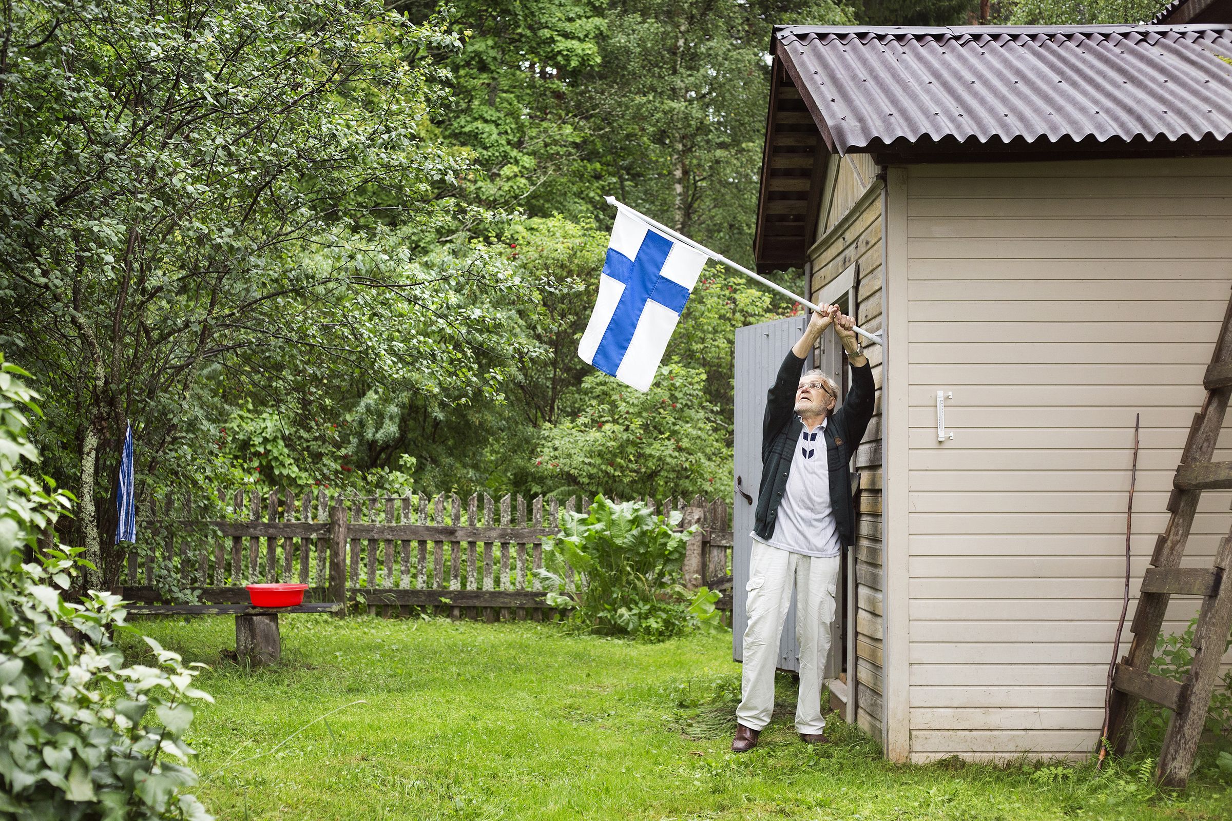 Rakenteet ovat suomalaistalossa edelleen kunnossa, vain katto on pitänyt uusia.