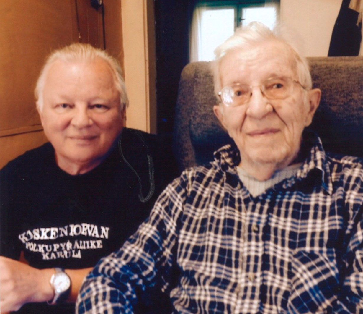 Antero Marjakangas Olavi-isänsä kanssa. Olavi Marjakangas kuoli joulukuussa 2016.