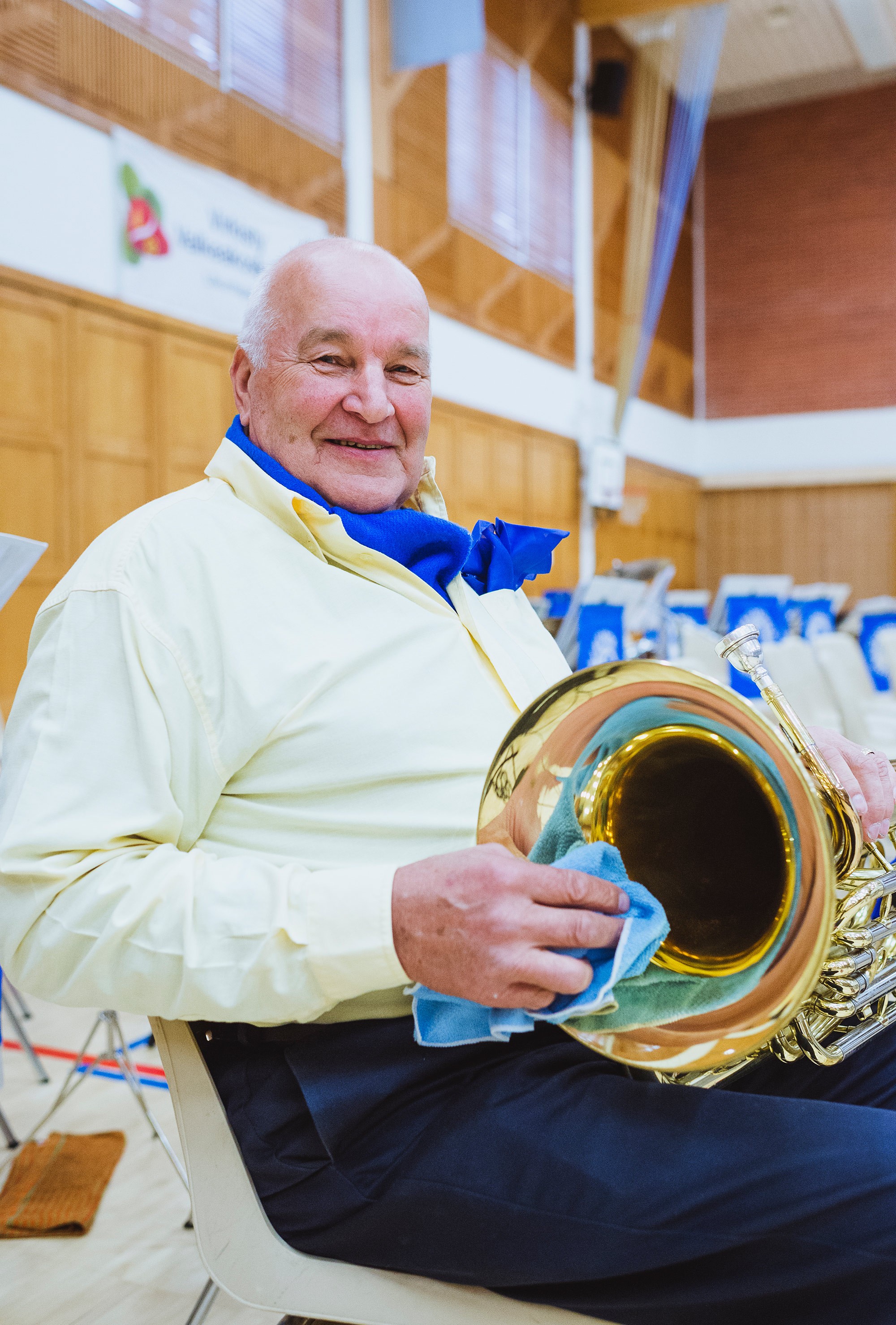 Baritonitorven soittaja Kauko Käppi aloitti soittamisen vasta viisi vuotta sitten Valkeakosken soittokunnan untuvikkovalmennuksessa.