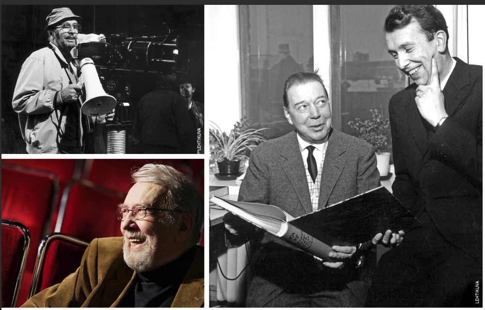 Vasemmalla ylhäällä Matti Kassila ohjaa Niskavuori-elokuvaa 1984. Vasemmalla alhaalla oleva kuva: Bio Rexin penkit ovat Kassilalle tutut, omienkin elokuvien ensi-illoista. Oikealle olevassa kuvassa kirjailija Mika Waltari ja elokuvaohjaaja Matti Kassila 1962. Valmisteilla oli uusi Palmu-elokuva, Tähdet kertovat, komisario Palmu. 