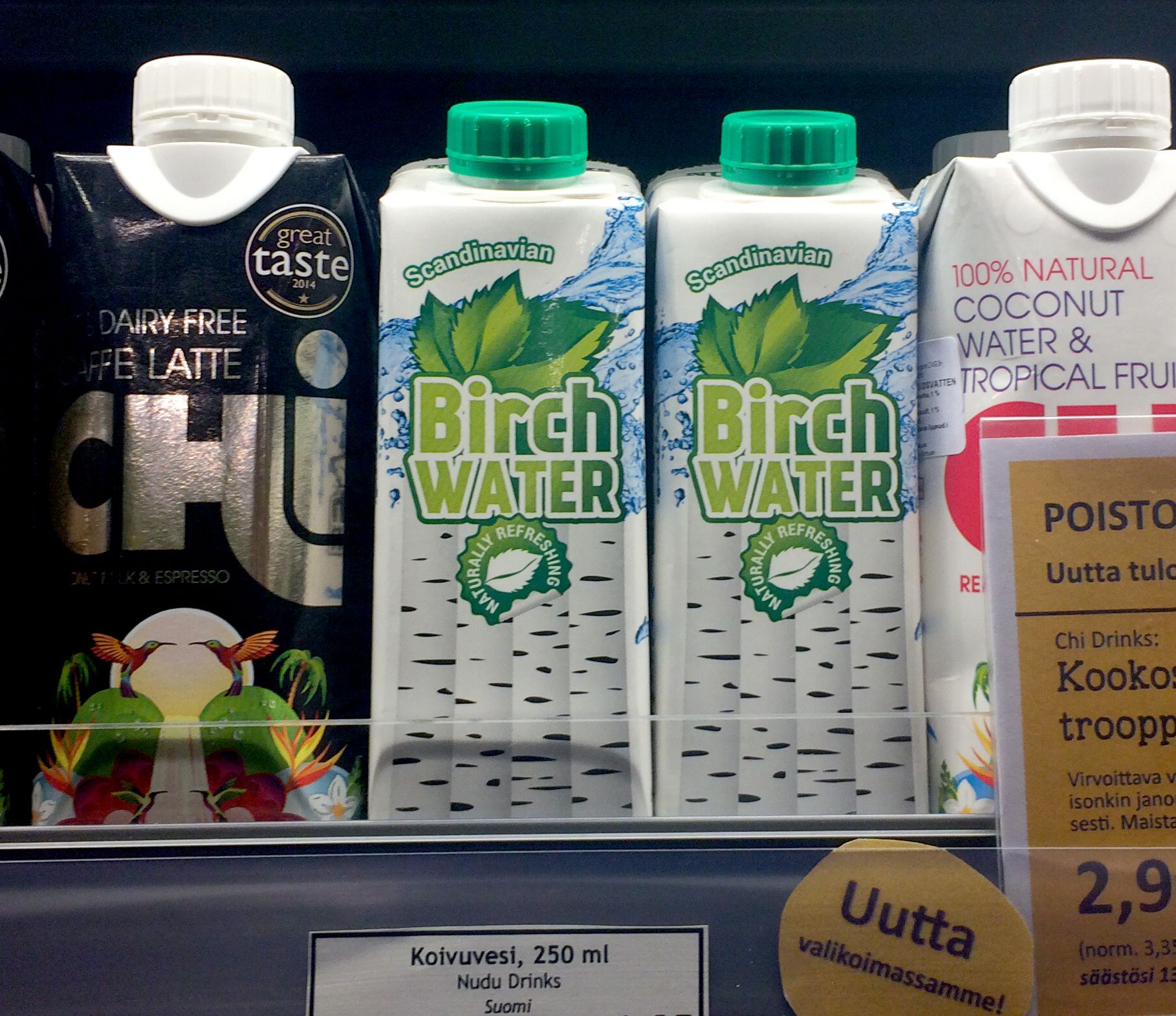 Tällä hetkellä Nudun koivuvettä saa muutamista hyvinvarustelluista ketjuista ja verkkokaupoista myös Suomessa.